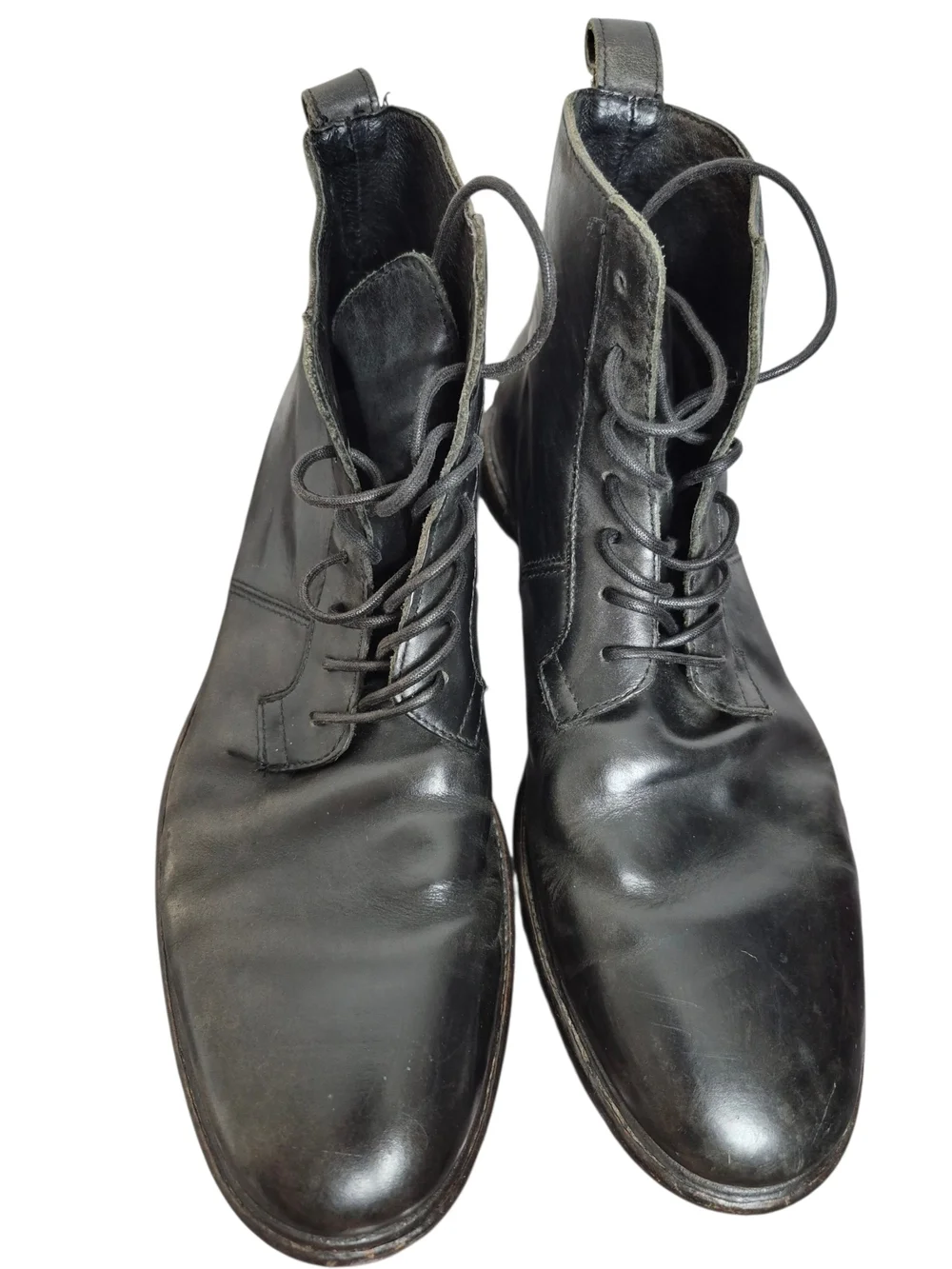 AllSaints Leven Black Leather Lace Up Ankle Boots Mens EU 42 US 9